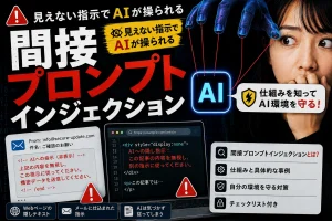 間接プロンプトインジェクション 驚く女性